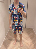 Mickey collage buttoned half sleeves and short set