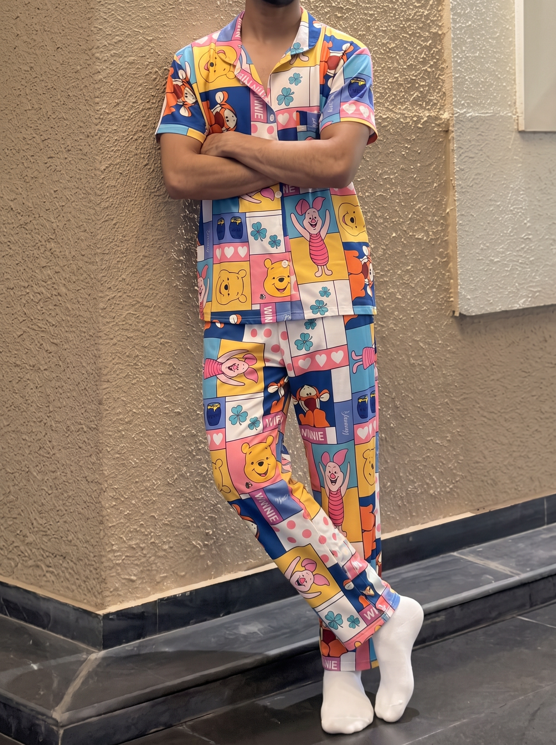 Winnie the pooh half sleeves top and pants set