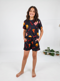 Black Netflix half sleeves and short set