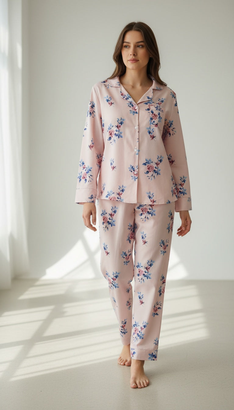 Blue roots buttoned set