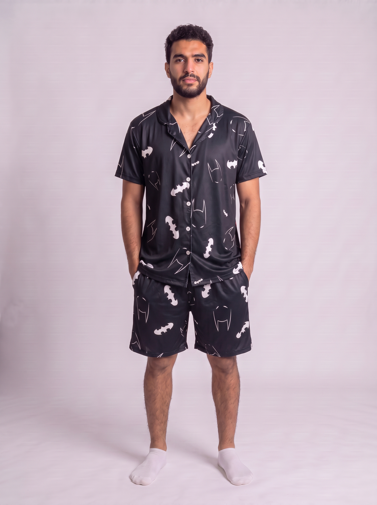 Batman buttoned half sleeves set men